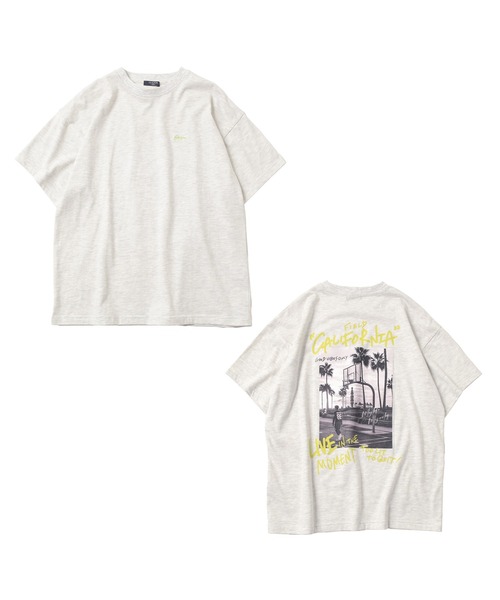 GLAZOS（グラソス）の「【大人向けサイズあり】【防汚加工】リゾートバックプリント半袖Tシャツ（Tシャツ/カットソー・キッズ・ネイビー/オートミール/オレンジ/ライトブルー・160cm/170cm/150cm/140cm）」の14枚目の写真