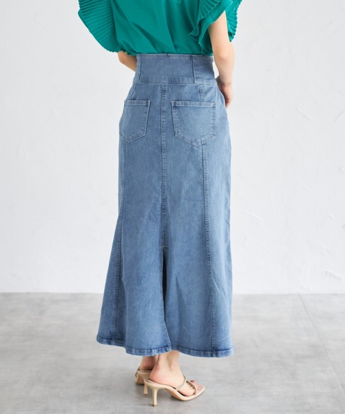 tocco closet(トッコ クローゼット)の「【ZOZO限定】フロントボタンデニムマーメイドスカート(スカート・レディース・ブラック/グレー/ブルー・M)」の13枚目の写真