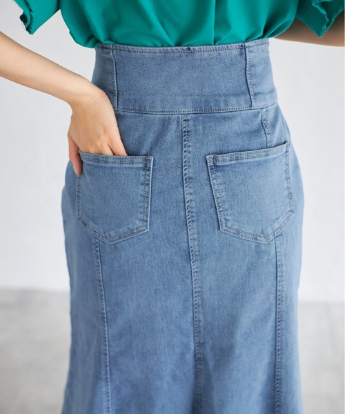 tocco closet(トッコ クローゼット)の「【ZOZO限定】フロントボタンデニムマーメイドスカート(スカート・レディース・ブラック/グレー/ブルー・M)」の16枚目の写真