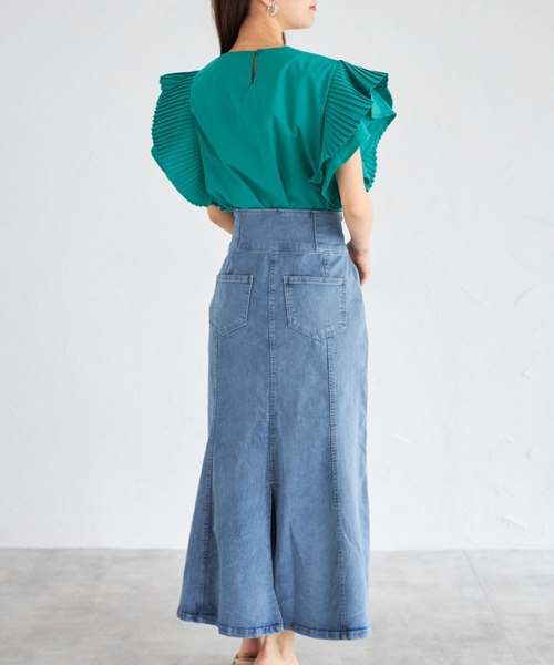 tocco closet(トッコ クローゼット)の「【ZOZO限定】フロントボタンデニムマーメイドスカート(スカート・レディース・ブラック/グレー/ブルー・M)」の15枚目の写真