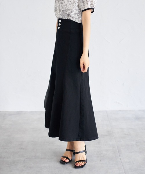 tocco closet(トッコ クローゼット)の「【ZOZO限定】フロントボタンデニムマーメイドスカート(スカート・レディース・ブラック/グレー/ブルー・M)」の5枚目の写真