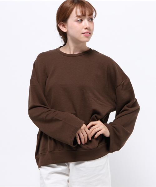 WEGO（ウィゴー）の「WEGO/ワイドスリーブプルオーバー（スウェット・レディース・ブラウン/アイボリー/杢グレー・FREE）」の6枚目の写真