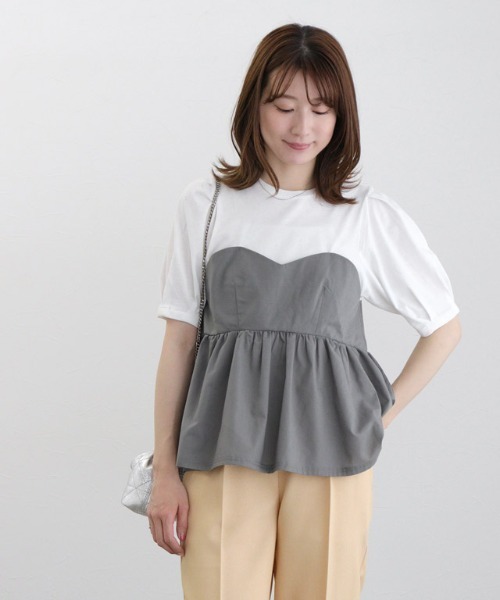 Pierrot(ピエロ)の「ビスチェドッキングプルオーバー(Tシャツ/カットソー・レディース・ホワイト系その他/ブラック×ブラック/ホワイト×ブラック・L/M)」の12枚目の写真