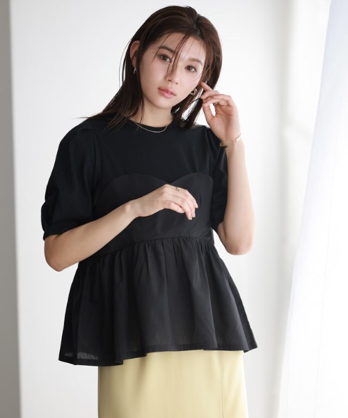 Pierrot(ピエロ)の「ビスチェドッキングプルオーバー(Tシャツ/カットソー・レディース・ホワイト系その他/ブラック×ブラック/ホワイト×ブラック・L/M)」の18枚目の写真