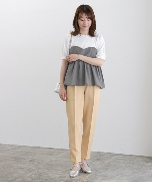 Pierrot(ピエロ)の「ビスチェドッキングプルオーバー(Tシャツ/カットソー・レディース・ホワイト系その他/ブラック×ブラック/ホワイト×ブラック・L/M)」の13枚目の写真