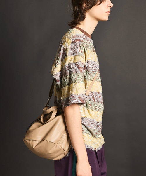 MAISON SPECIAL(メゾンスペシャル)の「《UNISEX》【EX】Vegan Leather Effect Shoulder Drawstring Bag/ヴィーガンレザーエフェクト巾着ショルダーバッグ【MAISON SPECIAL/メゾンスペシャル】(ショルダーバッグ・メンズ・ブラック/ベージュ/オフホワイト/シルバー/ブルー/ブラウン・FREE)」の22枚目の写真