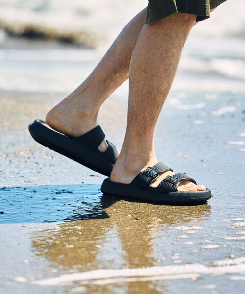 FREAK'S STORE(フリークスストア)の「限定展開 FREAK'S STORE OUTDOORS/フリークスアウトドアーズ ダブルストラップ リカバリー スライドサンダル(サンダル・メンズ・ブラック/レオパード・23.0cm/24.0cm/25.0cm/26.0cm/27.0cm/28.0cm)」の4枚目の写真