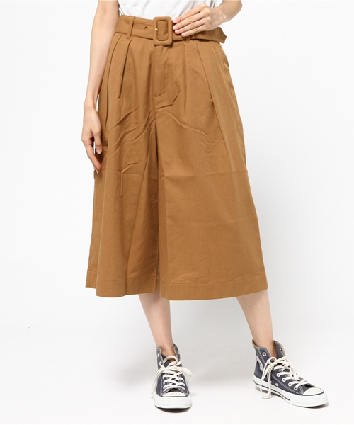 one after another NICE CLAUP（ワンアフターアナザーナイスクラップ）の「★【mer11月号掲載 ナイスクラップ】ベルト付ガウチョパンツ　（その他パンツ・レディース・キャメル/アイボリー/チェック/カーキ/ネイビー・FREE）」の20枚目の写真