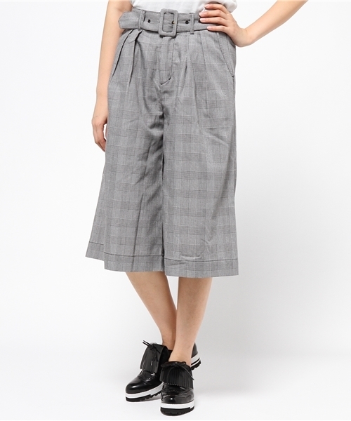 one after another NICE CLAUP（ワンアフターアナザーナイスクラップ）の「★【mer11月号掲載 ナイスクラップ】ベルト付ガウチョパンツ　（その他パンツ・レディース・キャメル/アイボリー/チェック/カーキ/ネイビー・FREE）」の21枚目の写真