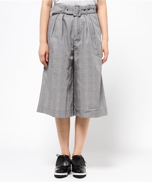 one after another NICE CLAUP（ワンアフターアナザーナイスクラップ）の「★【mer11月号掲載 ナイスクラップ】ベルト付ガウチョパンツ　（その他パンツ・レディース・キャメル/アイボリー/チェック/カーキ/ネイビー・FREE）」の17枚目の写真