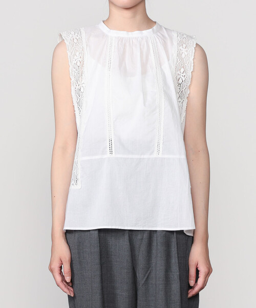 normment(ノーメント)の「normment | ノースリーブ レースブラウス WOMEN(シャツ/ブラウス・レディース・ブラック/ホワイト・ONE)」の9枚目の写真