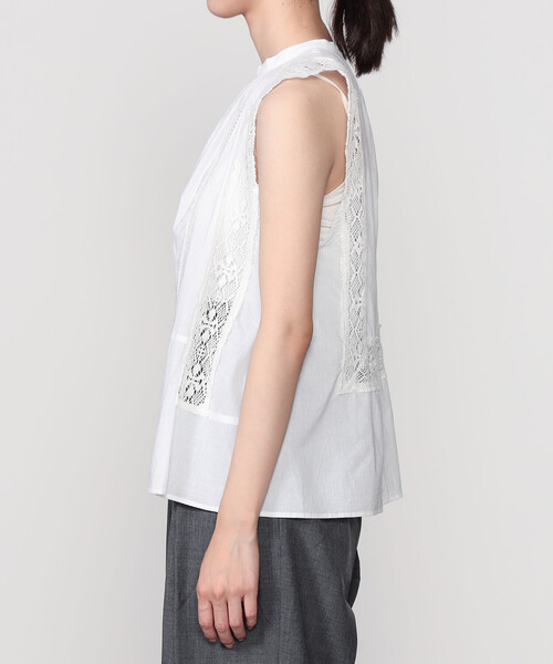normment(ノーメント)の「normment | ノースリーブ レースブラウス WOMEN(シャツ/ブラウス・レディース・ブラック/ホワイト・ONE)」の10枚目の写真
