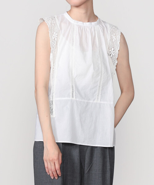 normment(ノーメント)の「normment | ノースリーブ レースブラウス WOMEN(シャツ/ブラウス・レディース・ブラック/ホワイト・ONE)」の13枚目の写真