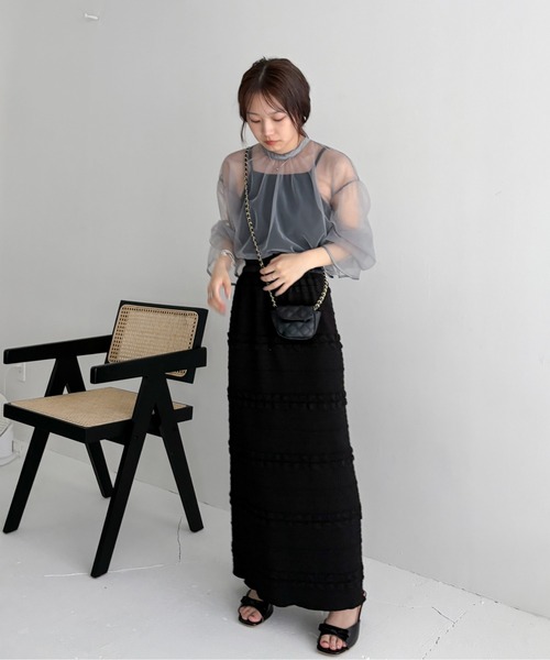 EPIMI E'PIMMY(エピミエピミー)の「前後2WAYジップジャガードナロースカート(スカート・レディース・アイボリー/グレー/ブラック・MEDIUM)」の6枚目の写真