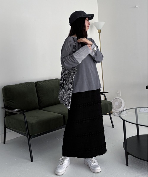 EPIMI E'PIMMY(エピミエピミー)の「前後2WAYジップジャガードナロースカート(スカート・レディース・アイボリー/グレー/ブラック・MEDIUM)」の14枚目の写真