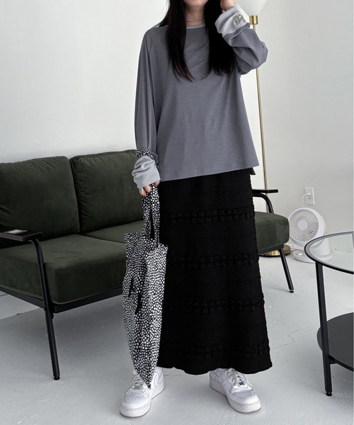 EPIMI E'PIMMY(エピミエピミー)の「前後2WAYジップジャガードナロースカート(スカート・レディース・アイボリー/グレー/ブラック・MEDIUM)」の15枚目の写真