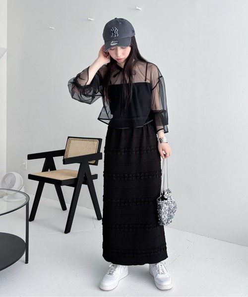 EPIMI E'PIMMY(エピミエピミー)の「前後2WAYジップジャガードナロースカート(スカート・レディース・アイボリー/グレー/ブラック・MEDIUM)」の16枚目の写真