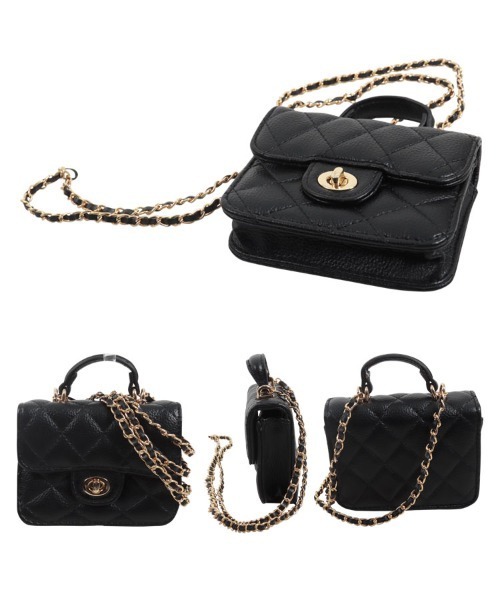 KOBE LETTUCE（コウベレタス）の「ミニチェーンバッグ（ショルダーバッグ・レディース・アイボリー/ブラック/シルバー/ピンク/ブルー系・F）」の8枚目の写真