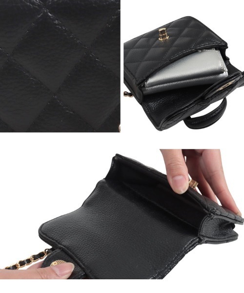 KOBE LETTUCE（コウベレタス）の「ミニチェーンバッグ（ショルダーバッグ・レディース・アイボリー/ブラック/シルバー/ピンク/ブルー系・F）」の7枚目の写真