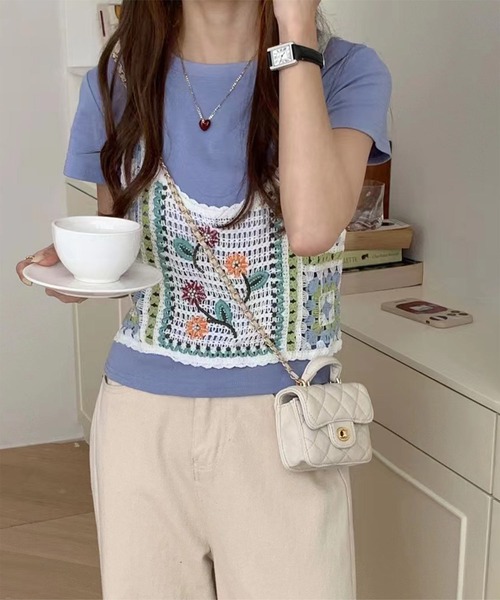 KOBE LETTUCE（コウベレタス）の「ミニチェーンバッグ（ショルダーバッグ・レディース・アイボリー/ブラック/シルバー/ピンク/ブルー系・F）」の17枚目の写真