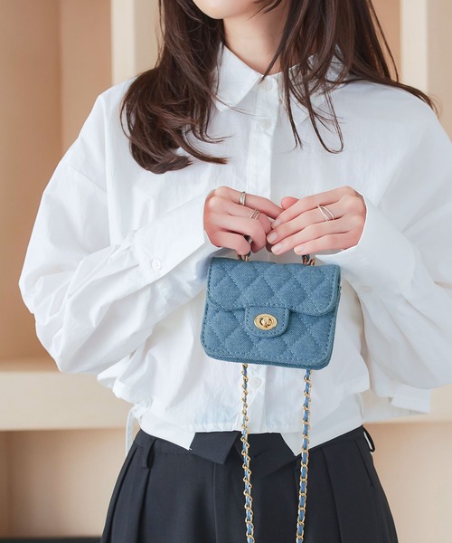 KOBE LETTUCE（コウベレタス）の「ミニチェーンバッグ（ショルダーバッグ・レディース・アイボリー/ブラック/シルバー/ピンク/ブルー系・F）」の22枚目の写真