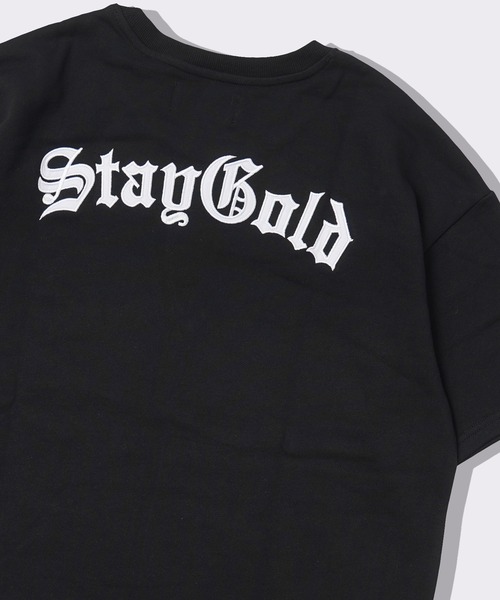 STAY GOLD（ステイゴールド）の「【STAYGOLD】バックロゴ スウェットTシャツ / 【セットアップ対応】 綿100% 半袖 スウェット（スウェット・メンズ・グリーン/ブラウン/アッシュ/ブラック/アイボリー・M/L）」の3枚目の写真