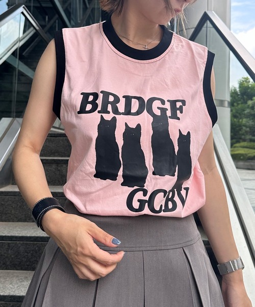 正規品♡カップケーキ♡プルオーバー＆ロングパンツ♡ピンク A'GEM/9 × .kom 『.KOM/ドットケーオーエム』 キャットタンク