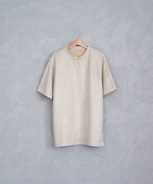 Shoowtime(ショウタイム)の「ビッグシルエットポリスウェード半袖トップス / Tシャツ(Tシャツ/カットソー・メンズ・カーキ系/アイボリー/ブラック/ブラウン系/グレー/ライトグリーン系・MEDIUM/LARGE/X-LARGE)」の8枚目の写真
