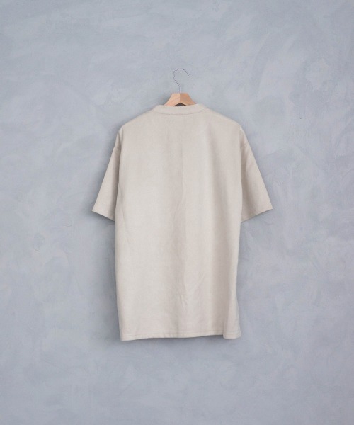 Shoowtime(ショウタイム)の「ビッグシルエットポリスウェード半袖トップス / Tシャツ(Tシャツ/カットソー・メンズ・カーキ系/アイボリー/ブラック/ブラウン系/グレー/ライトグリーン系・MEDIUM/LARGE/X-LARGE)」の9枚目の写真
