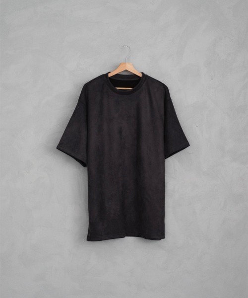 Shoowtime(ショウタイム)の「ビッグシルエットポリスウェード半袖トップス / Tシャツ(Tシャツ/カットソー・メンズ・カーキ系/アイボリー/ブラック/ブラウン系/グレー/ライトグリーン系・MEDIUM/LARGE/X-LARGE)」の10枚目の写真