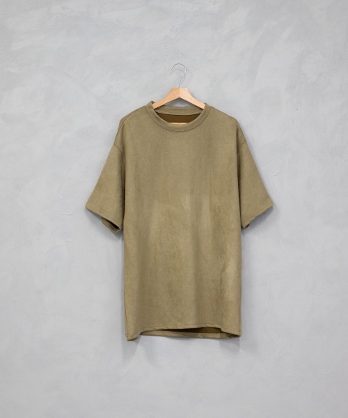 Shoowtime(ショウタイム)の「ビッグシルエットポリスウェード半袖トップス / Tシャツ(Tシャツ/カットソー・メンズ・カーキ系/アイボリー/ブラック/ブラウン系/グレー/ライトグリーン系・MEDIUM/LARGE/X-LARGE)」の16枚目の写真