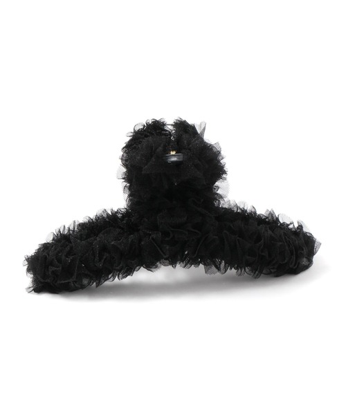 LAKOLE（ラコレ）の「チュールフリルバンスクリップ / 135391（バレッタ/ヘアクリップ・レディース・サンドグレー/オフホワイト/ブラック・FREE）」の3枚目の写真