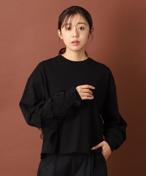 muller of yoshiokubo（ミュラーオブヨシオクボ）の「muller of yoshiokubo（ミュラーオブヨシオクボ）LEAF VEIN TOP（Tシャツ/カットソー・レディース・ブラック・00）」の3枚目の写真