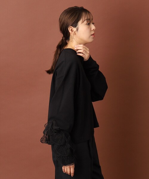 muller of yoshiokubo（ミュラーオブヨシオクボ）の「muller of yoshiokubo（ミュラーオブヨシオクボ）LEAF VEIN TOP（Tシャツ/カットソー・レディース・ブラック・00）」の4枚目の写真