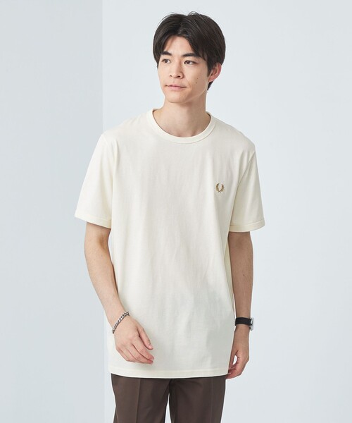 FRED PERRY(フレッドペリー)の「<FRED PERRY>リンガー Tシャツ(Tシャツ/カットソー・メンズ・ダークグリーン/オフホワイト/ライトブルー/ブラック/ネイビー/その他2/マスタード/その他1/ライム/ダークオレンジ・XL/M/L)」の2枚目の写真
