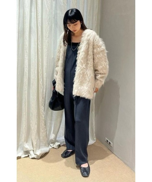 STYLEMIXER(スタイルミキサー)の「【ZOZO限定】ヘアリーカールニットカーデ(カーディガン/ボレロ・レディース・グレー/アイボリー/イエロー系その他・FREE)」の9枚目の写真