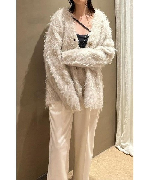 STYLEMIXER(スタイルミキサー)の「【ZOZO限定】ヘアリーカールニットカーデ(カーディガン/ボレロ・レディース・グレー/アイボリー/イエロー系その他・FREE)」の8枚目の写真