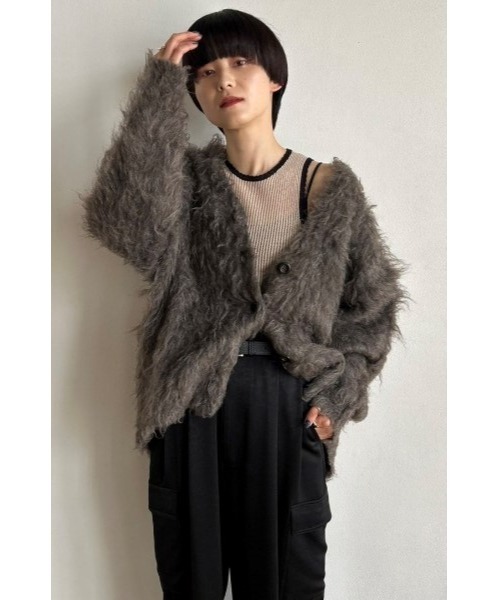 STYLEMIXER(スタイルミキサー)の「【ZOZO限定】ヘアリーカールニットカーデ(カーディガン/ボレロ・レディース・グレー/アイボリー/イエロー系その他・FREE)」の16枚目の写真