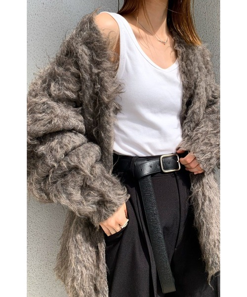 STYLEMIXER(スタイルミキサー)の「【ZOZO限定】ヘアリーカールニットカーデ(カーディガン/ボレロ・レディース・グレー/アイボリー/イエロー系その他・FREE)」の13枚目の写真