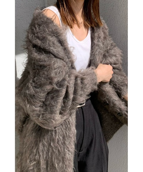 STYLEMIXER(スタイルミキサー)の「【ZOZO限定】ヘアリーカールニットカーデ(カーディガン/ボレロ・レディース・グレー/アイボリー/イエロー系その他・FREE)」の12枚目の写真