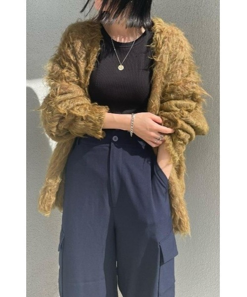 STYLEMIXER(スタイルミキサー)の「【ZOZO限定】ヘアリーカールニットカーデ(カーディガン/ボレロ・レディース・グレー/アイボリー/イエロー系その他・FREE)」の19枚目の写真