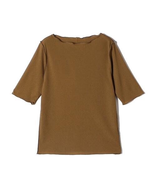 SHIPS(シップス)の「強撚 ピケ スムース ボートネック テレコ カットソー(Tシャツ/カットソー・レディース・オフホワイト/ブラック/ブラウン・ONE SIZE)」の8枚目の写真