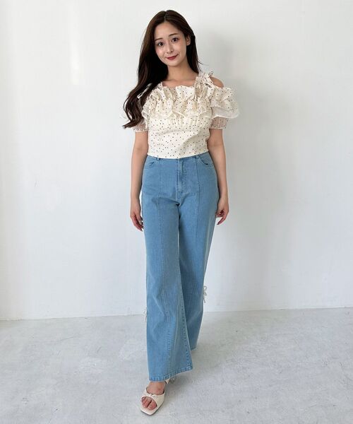 MAJESTIC LEGON（マジェスティックレゴン）の「ミルフィーユフリルショートブラウス（シャツ/ブラウス・レディース・ブラック系その他/ホワイト系その他2/ホワイト系その他/ブルー系その他2・MEDIUM）」の17枚目の写真