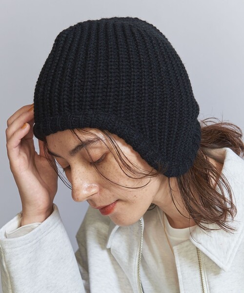 BEAUTY&YOUTH UNITED ARROWS（ビューティーアンドユースユナイテッドアローズ）の「リブ イヤーフラップ ニットキャップ（ニットキャップ/ビーニー・レディース・ワインレッド/ブラック/オフホワイト・FREE）」の7枚目の写真