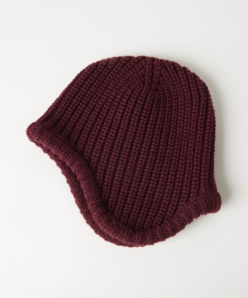 BEAUTY&YOUTH UNITED ARROWS（ビューティーアンドユースユナイテッドアローズ）の「リブ イヤーフラップ ニットキャップ（ニットキャップ/ビーニー・レディース・ワインレッド/ブラック/オフホワイト・FREE）」の9枚目の写真