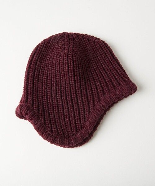 BEAUTY&YOUTH UNITED ARROWS（ビューティーアンドユースユナイテッドアローズ）の「リブ イヤーフラップ ニットキャップ（ニットキャップ/ビーニー・レディース・ワインレッド/ブラック/オフホワイト・FREE）」の10枚目の写真