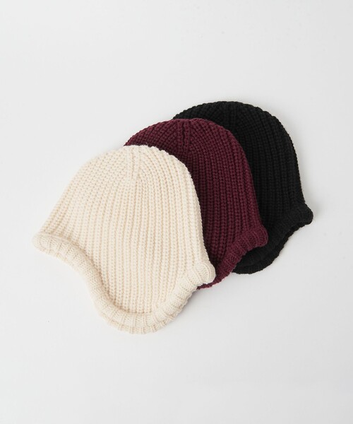 BEAUTY&YOUTH UNITED ARROWS（ビューティーアンドユースユナイテッドアローズ）の「リブ イヤーフラップ ニットキャップ（ニットキャップ/ビーニー・レディース・ワインレッド/ブラック/オフホワイト・FREE）」の21枚目の写真