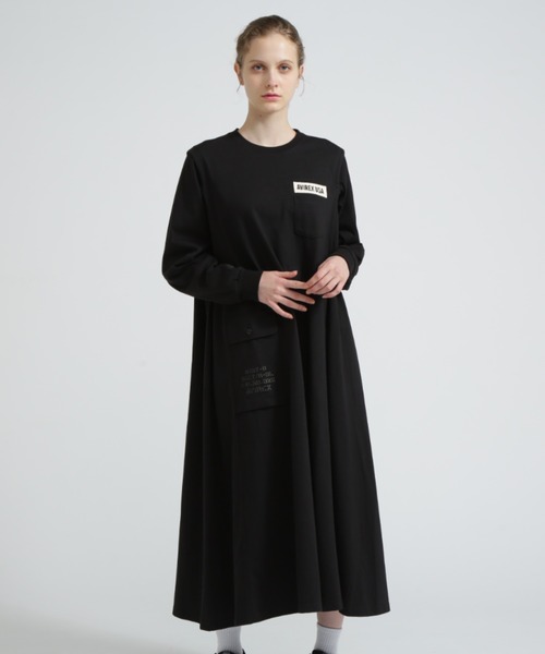 AVIREX（アヴィレックス）の「DIFFERENT FABRICS FATIGUE DRESS/ディファレントファブリックファティーグワンピース（ワンピース・レディース・バーガンディー/ブラック/オリーブ/ブラック系その他・FREE/F）」の3枚目の写真