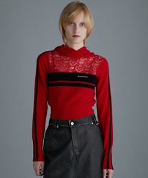 PRANK PROJECT | 【24AUTUMN PRE ORDER】モヘアトラックニットフーディ / Mohair Track Knit Hoodie(ニット/セーター)