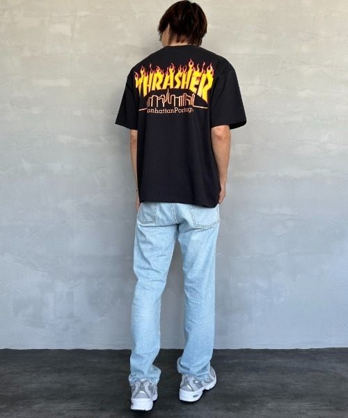 tシャツ 「MANHATTAN PORTAGE/マンハッタンポーテージ」 スラッシャーコラボロゴ バックプリントショートスリーブTシャツ レディース MANHATTAN PORTAGE/マンハッタンポーテージ] スラッシャーコラボ